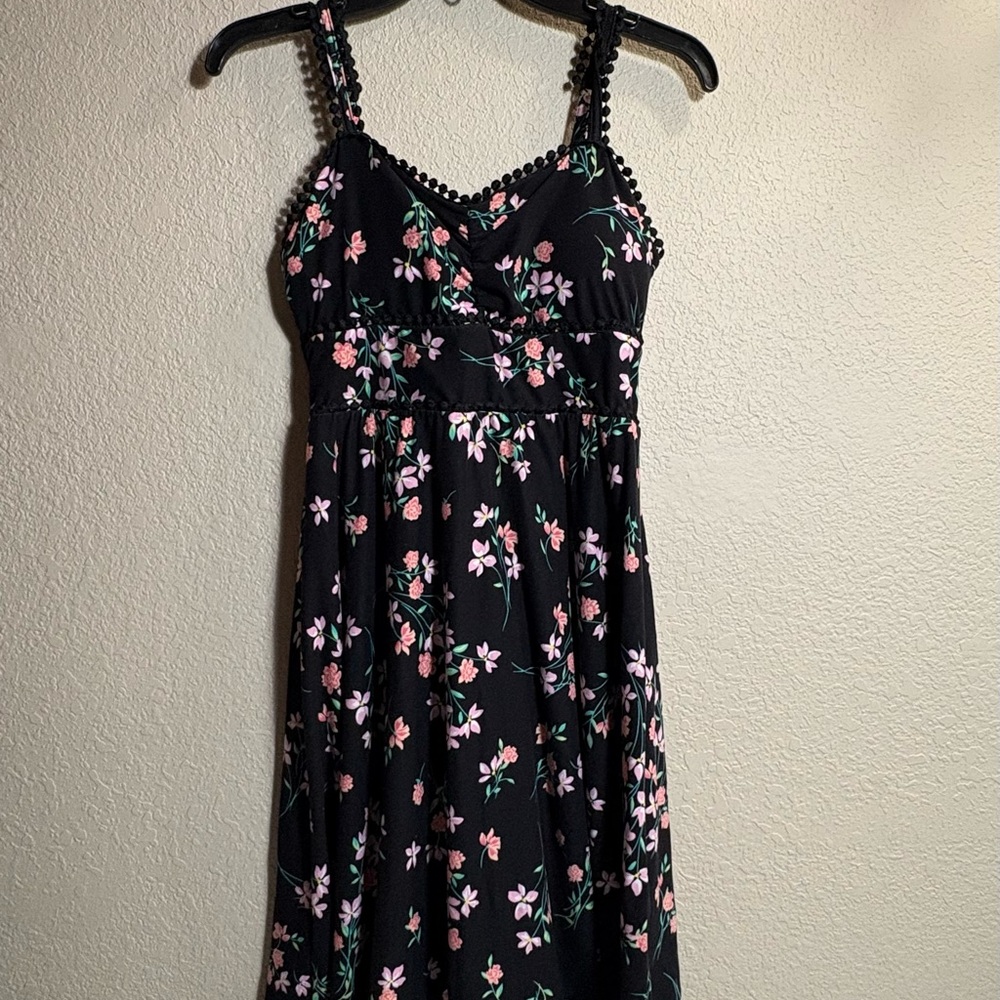 No Boundaries Black Floral Dress